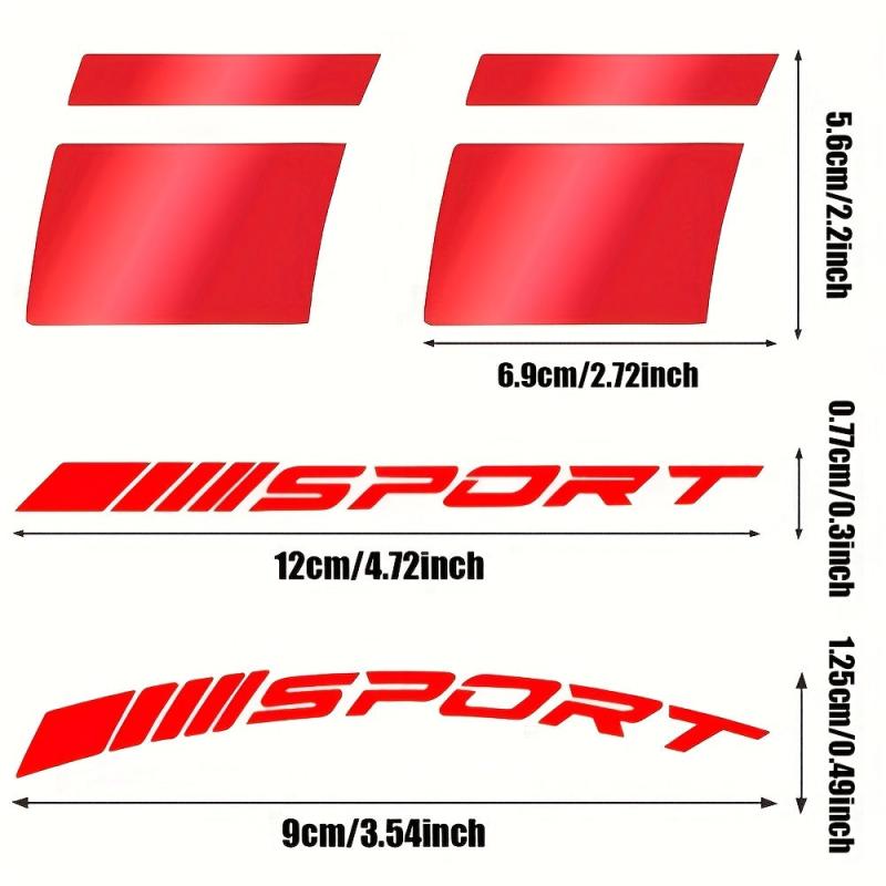 12pcs Car Wheel Hub Reflective Stripes Decal Sport Style