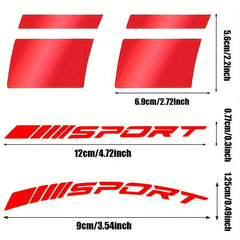 12pcs Car Wheel Hub Reflective Stripes Decal Sport Style
