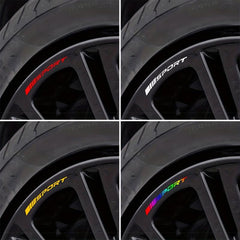 12pcs Car Wheel Hub Reflective Stripes Decal Sport Style
