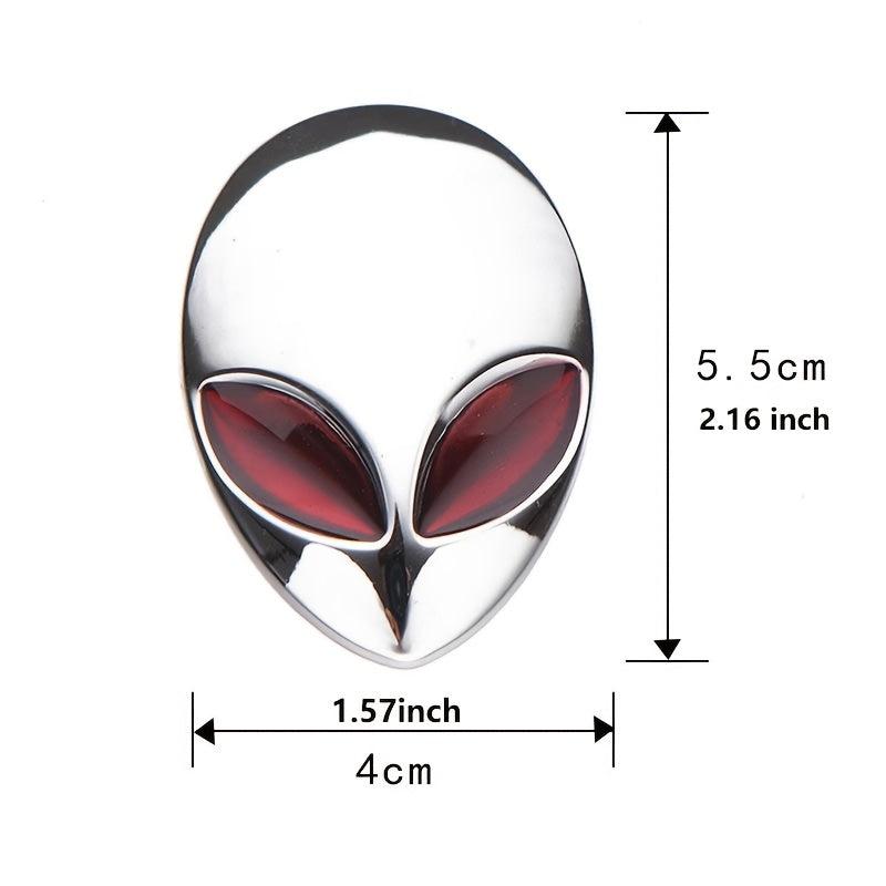 3D Alien Head Metal Car Emblem - Unique Style Upgrade