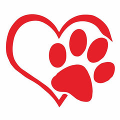 Heart Paw Car Decal Sticker