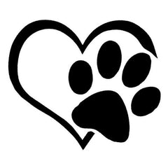 Heart Paw Car Decal Sticker
