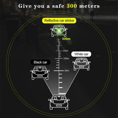 Motorcycle Anti-Collision Strip Tape Set with Mirror Stickers