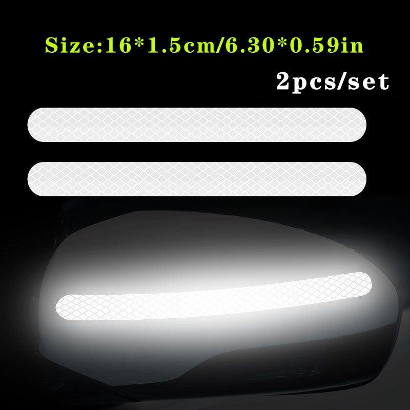 Motorcycle Anti-Collision Strip Tape Set with Mirror Stickers