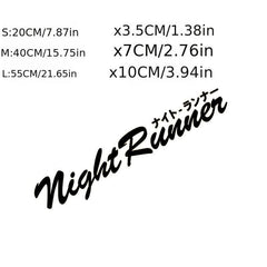 Night Runner HellaFlush Style Racing Windshield Decal Reflective Sticker