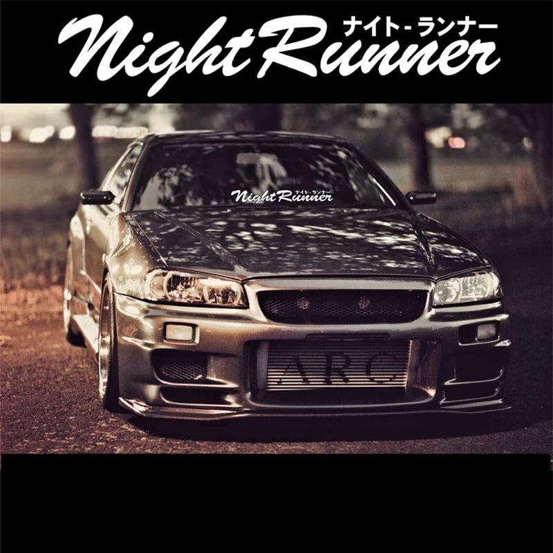 Night Runner HellaFlush Style Racing Windshield Decal Reflective Sticker