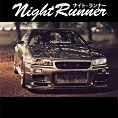 Night Runner HellaFlush Style Racing Windshield Decal Reflective Sticker