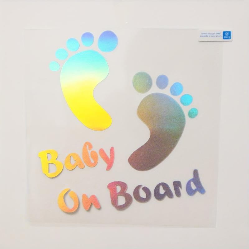 Baby Footprints On Board Reminder Car Sticker