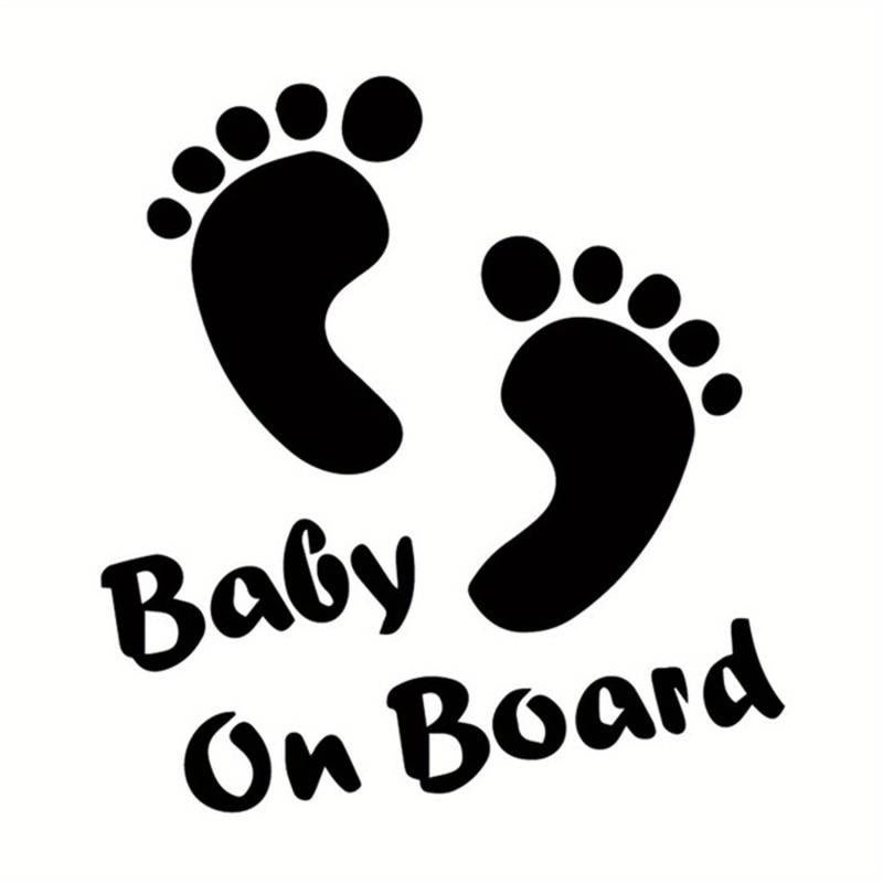 Baby Footprints On Board Reminder Car Sticker