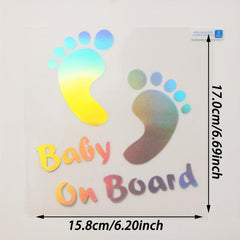 Baby Footprints On Board Reminder Car Sticker