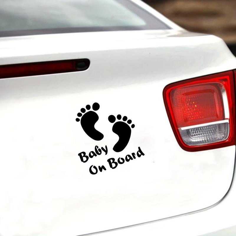Baby Footprints On Board Reminder Car Sticker