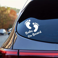 Baby Footprints On Board Reminder Car Sticker