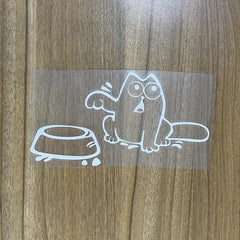 Adorable Cat Food Bowl Vinyl Decal for Your Car