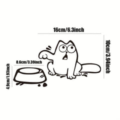 Adorable Cat Food Bowl Vinyl Decal for Your Car