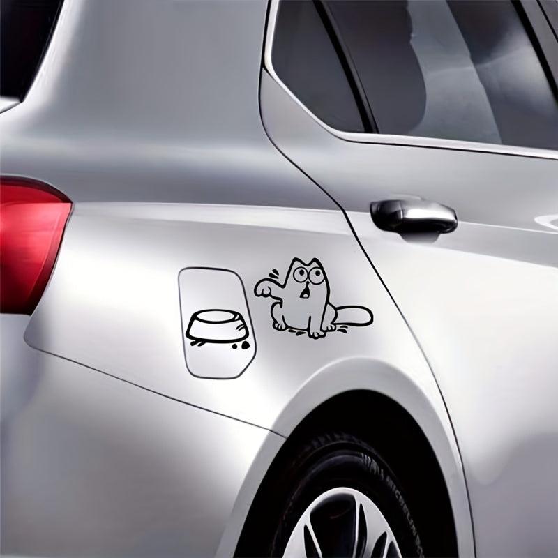 Adorable Cat Food Bowl Vinyl Decal for Your Car