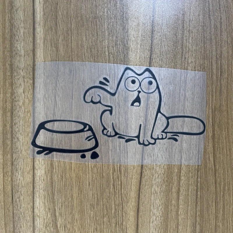 Adorable Cat Food Bowl Vinyl Decal for Your Car