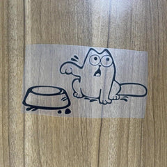 Adorable Cat Food Bowl Vinyl Decal for Your Car