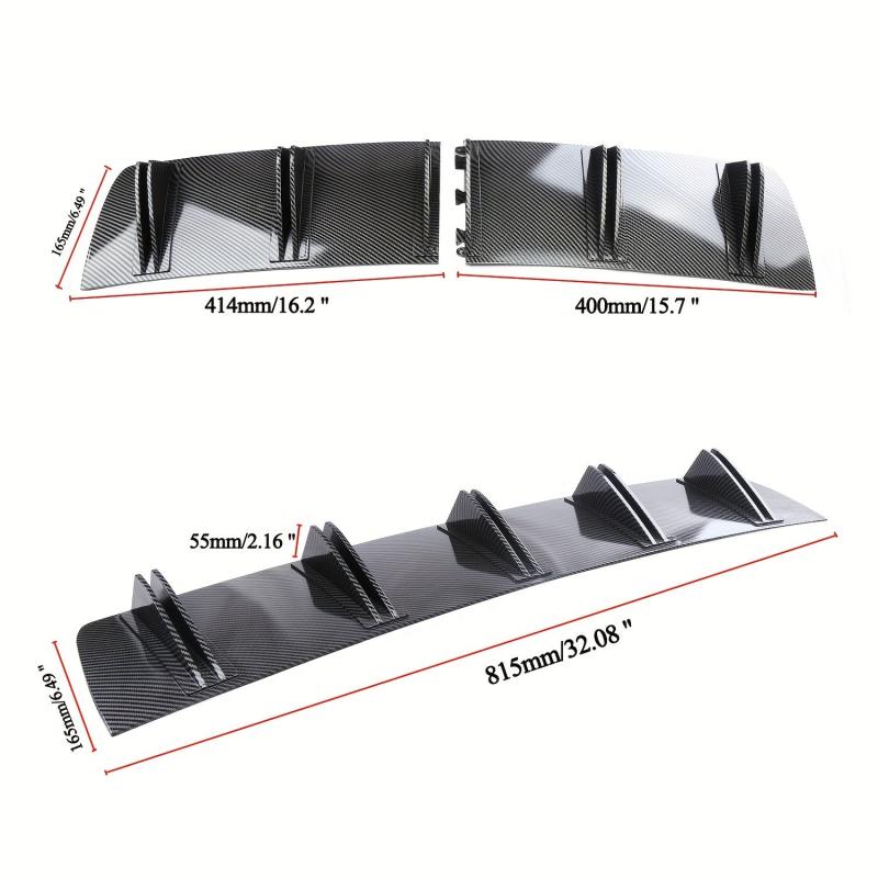Car Rear Bumper Lip ABS Rear Shark Chassis Fin Style Curved Bumper Lip