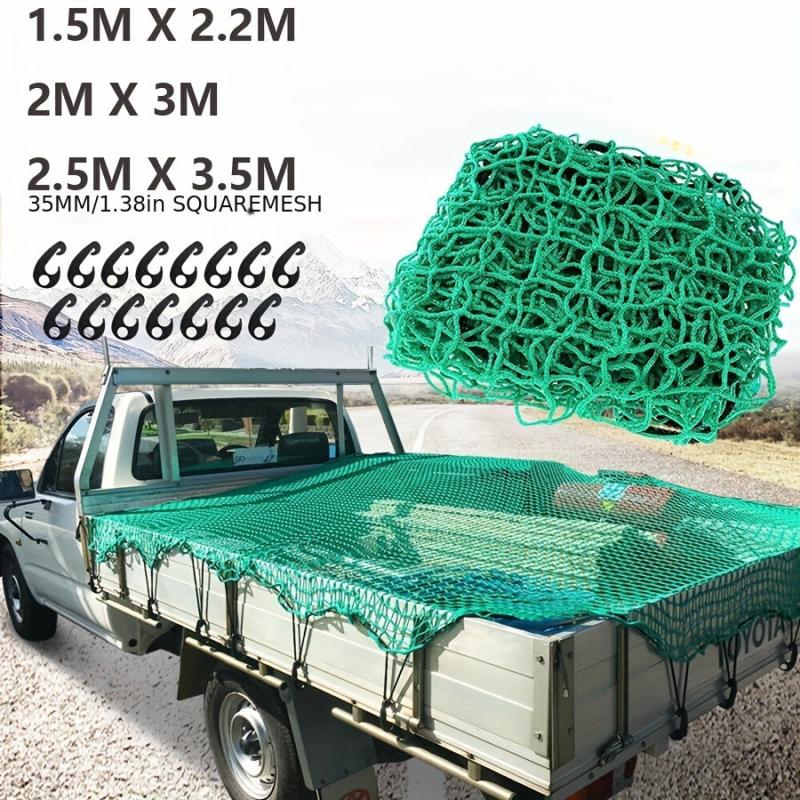 Heavy Duty Truck Bed Cargo Net with 15pcs Hook Elasticity Roof Car Trunk Mesh