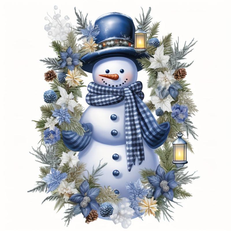 Snowman Wreath Stickers Christmas Home Decor