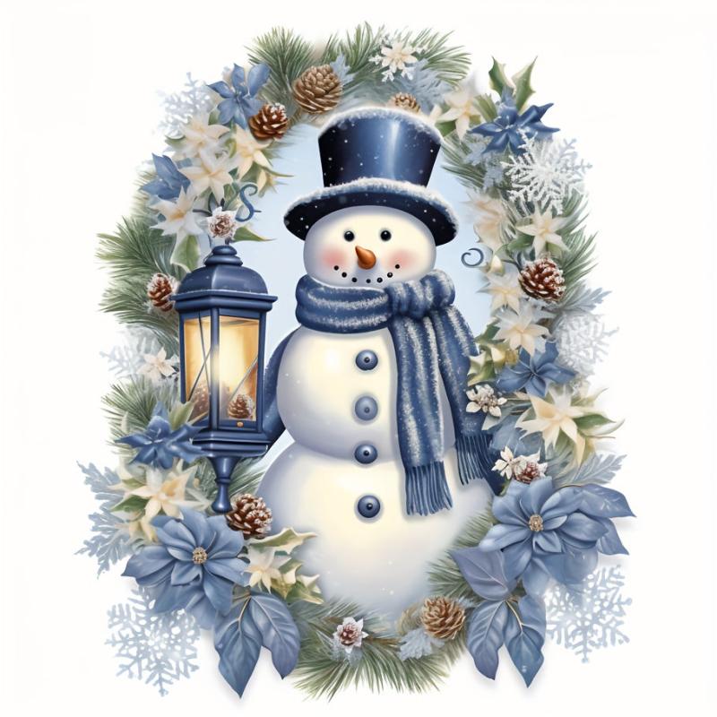 Snowman Wreath Stickers Christmas Home Decor
