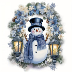 Snowman Wreath Stickers Christmas Home Decor