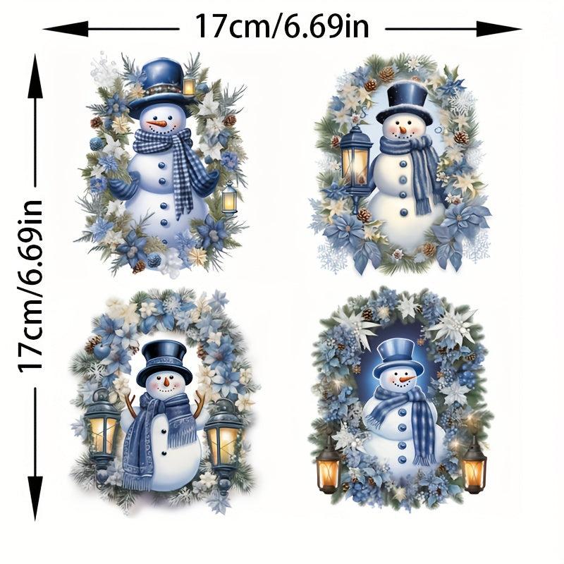 Snowman Wreath Stickers Christmas Home Decor
