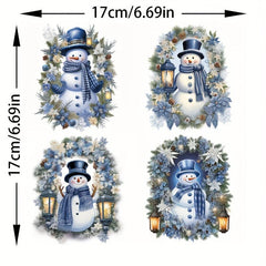 Snowman Wreath Stickers Christmas Home Decor
