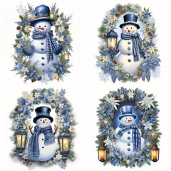 Snowman Wreath Stickers Christmas Home Decor