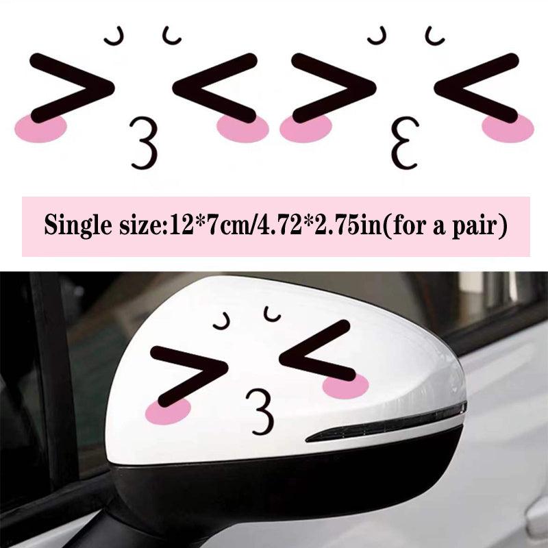 Happy Face Car Stickers Decals Rearview Mirror Scratch Cover Decals