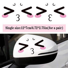 Happy Face Car Stickers Decals Rearview Mirror Scratch Cover Decals
