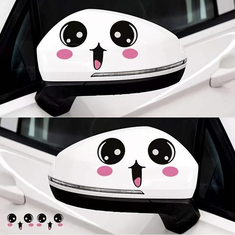 Happy Face Car Stickers Decals Rearview Mirror Scratch Cover Decals