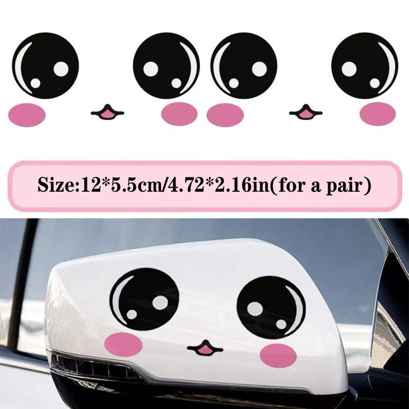 Happy Face Car Stickers Decals Rearview Mirror Scratch Cover Decals