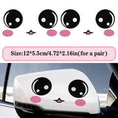 Happy Face Car Stickers Decals Rearview Mirror Scratch Cover Decals