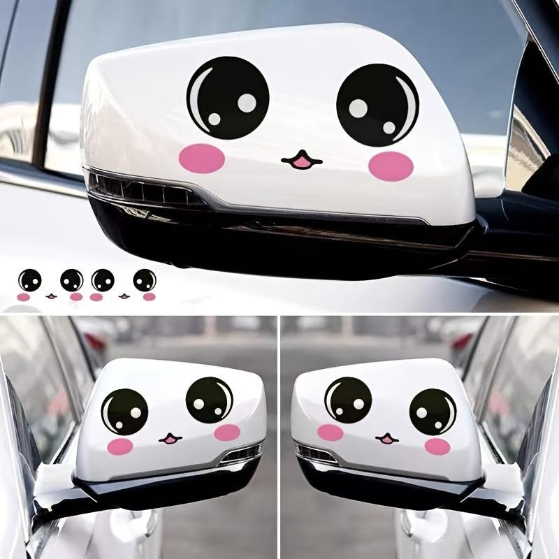Happy Face Car Stickers Decals Rearview Mirror Scratch Cover Decals