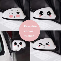 Happy Face Car Stickers Decals Rearview Mirror Scratch Cover Decals