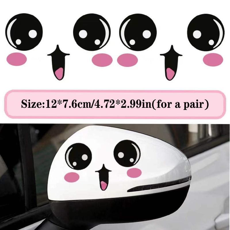Happy Face Car Stickers Decals Rearview Mirror Scratch Cover Decals
