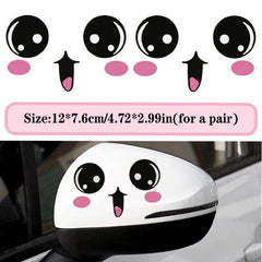 Happy Face Car Stickers Decals Rearview Mirror Scratch Cover Decals