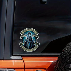 Old Man With a Motorcycle 7in Decal Stickers - Car Truck Boat Lap