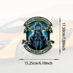 Old Man With a Motorcycle 7in Decal Stickers - Car Truck Boat Lap