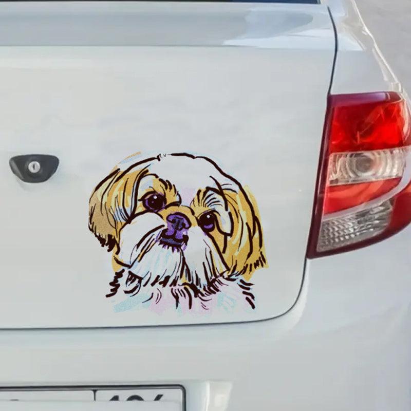 Shih Tzu Love Car Stickers Laptop Water Bottle Phone Vehicle