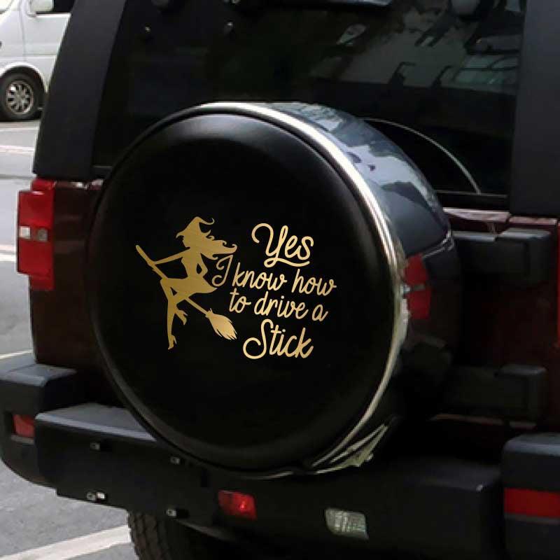 Witch Drive Stick Car Stickers Waterproof Vinyl Decal Car Styling Acc