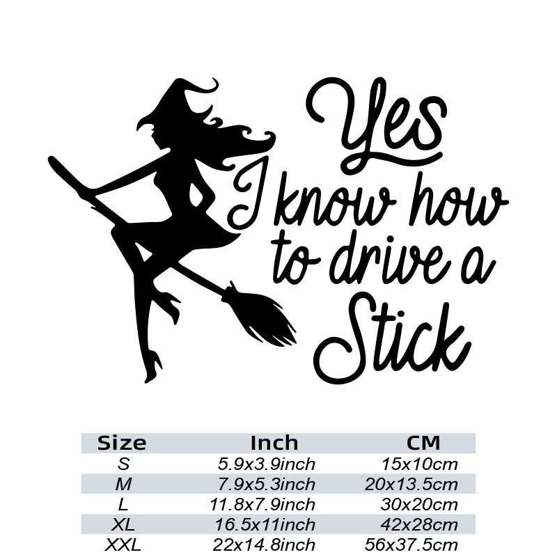Witch Drive Stick Car Stickers Waterproof Vinyl Decal Car Styling Acc