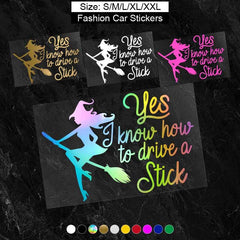 Witch Drive Stick Car Stickers Waterproof Vinyl Decal Car Styling Acc