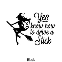 Witch Drive Stick Car Stickers Waterproof Vinyl Decal Car Styling Acc