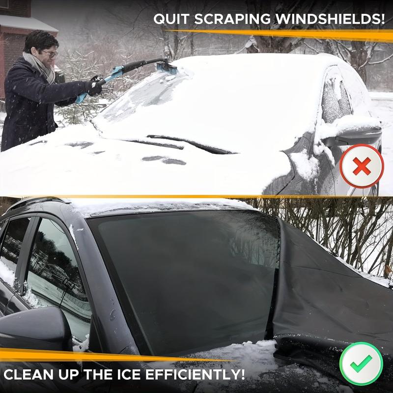 Winter Car Windshield Snow Cover 600D Thick Oxford Cloth PVC Back Glue