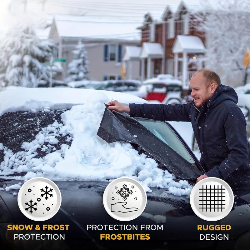 Winter Car Windshield Snow Cover 600D Thick Oxford Cloth PVC Back Glue