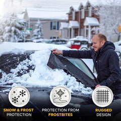 Winter Car Windshield Snow Cover 600D Thick Oxford Cloth PVC Back Glue
