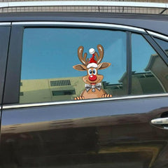 Christmas Peeking Window Sticker Santa Reindeer Snowman Decals