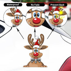 Christmas Peeking Window Sticker Santa Reindeer Snowman Decals